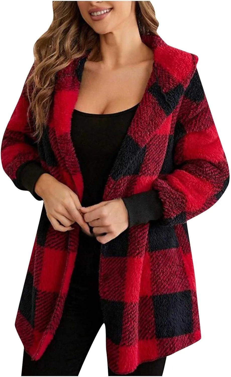 Women Plaid Flannel Jacket Casual Fuzzy Fall Shacket Sherpa Lined Jackets Dressy Casual Trendy Clothing 2024