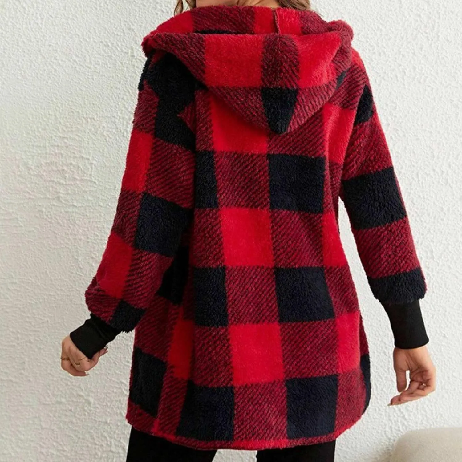 Women Plaid Flannel Jacket Casual Fuzzy Fall Shacket Sherpa Lined Jackets Dressy Casual Trendy Clothing 2024