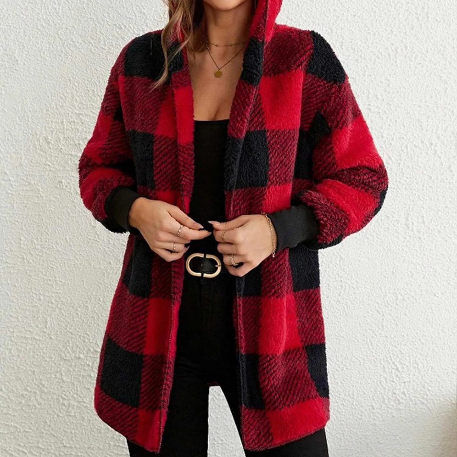 Women Plaid Flannel Jacket Casual Fuzzy Fall Shacket Sherpa Lined Jackets Dressy Casual Trendy Clothing 2024