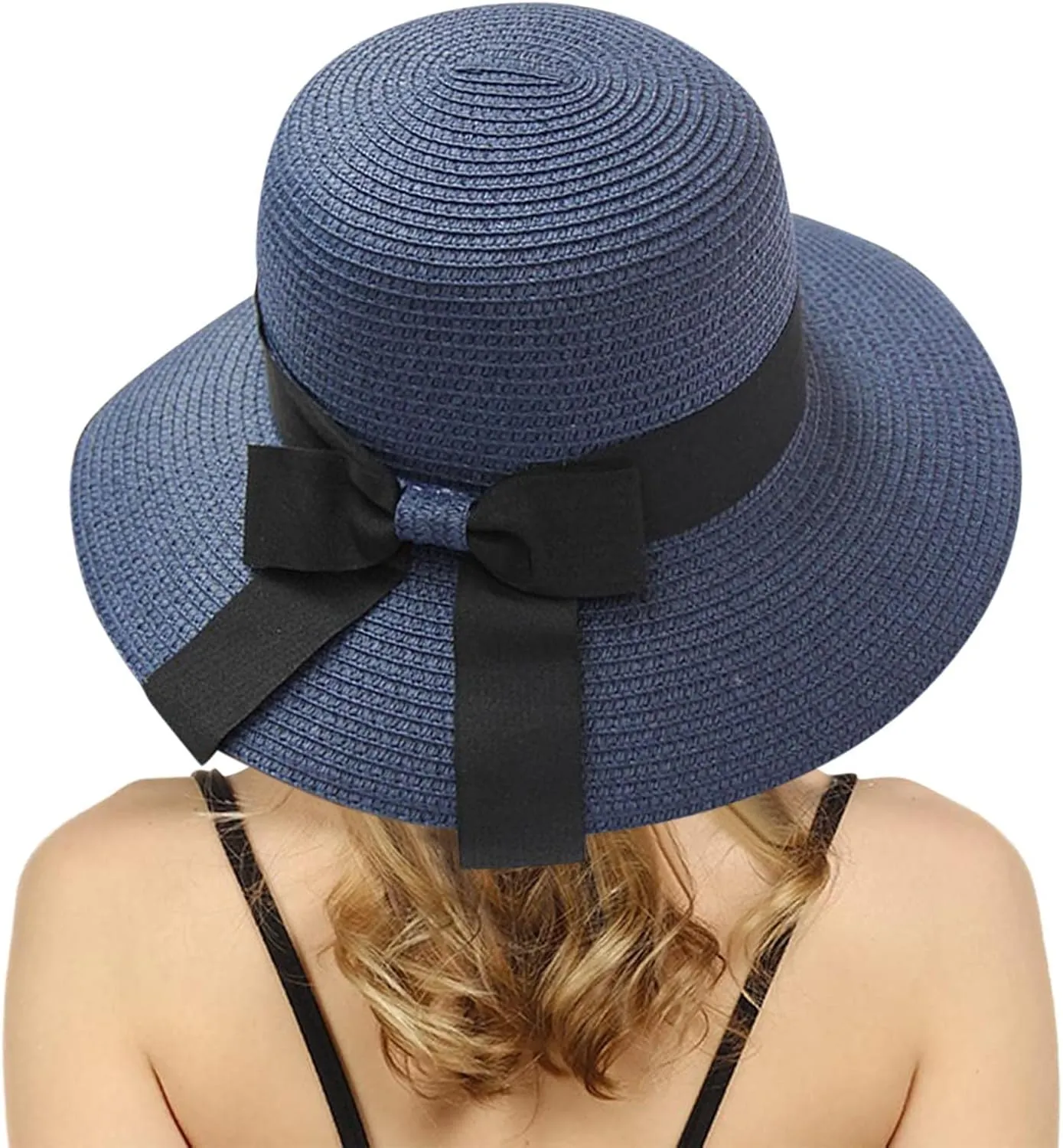 Women Straw Hat Bohemian Rolled Brim Fisherman Hats Rainbow Pattern Foldable Beach Cap Holiday Sun Visor Hat