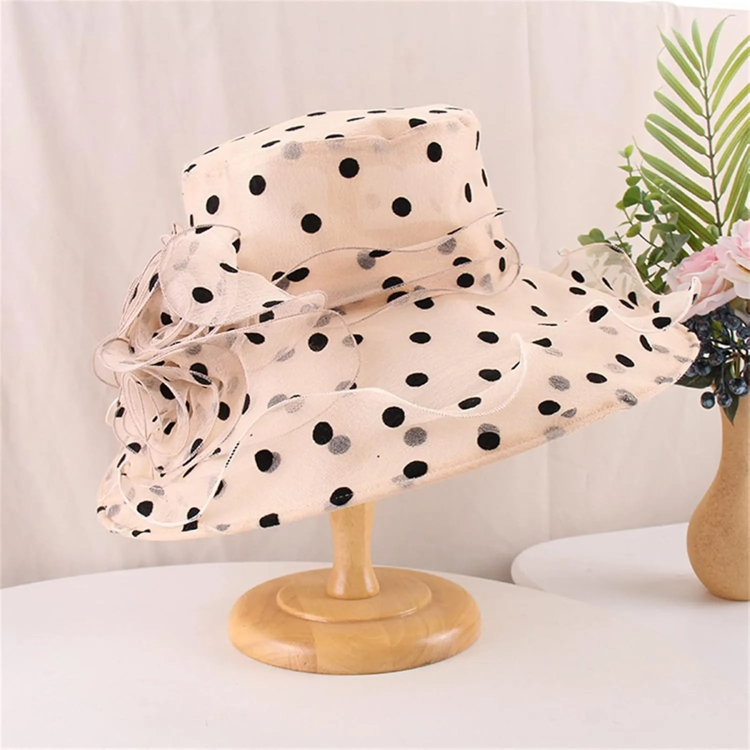 Women Sun Hat Fascinators Bucket Bowler for Tea Party Bridal Wedding Church Dress