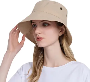 Women Sun Hat Wide Brim Sunscreen Bucket Hat Adjustable Sunshade Beach Hat Summer Fisherman Hats with Strings