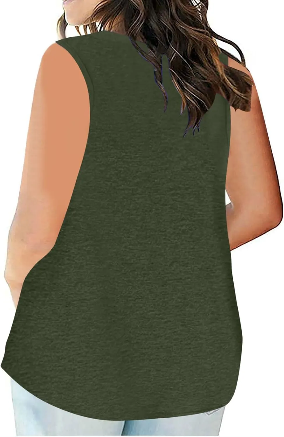 Women Tank Tops 2025 Cotton Plus Size Loose V Neck Shirt Sleeveless Tee Casual Summer Blouse Workout Basic Comfy Tunic