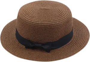 Women Wide Brim Straw Panama Hat Lightweight Straw Sun Hat Fedora Summer Beach Sun Hat