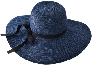 Womens Beach Sun Straw Hat 2025 Summer UV Hat Wide Brim Lightweight Travel Hats Cocktail Tea Party Hat