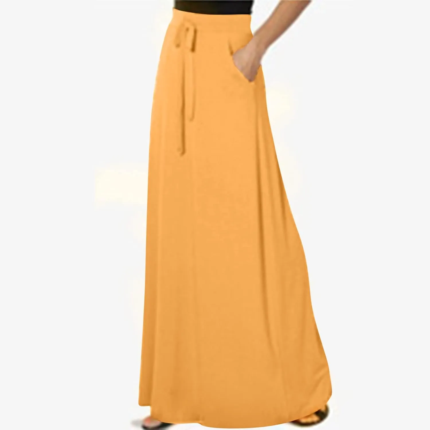 Womens Business Casual Pencil Skirt Solid Elastic High Waist Maxi Skirts 2024 Dressy Going Out Work Long Skirts