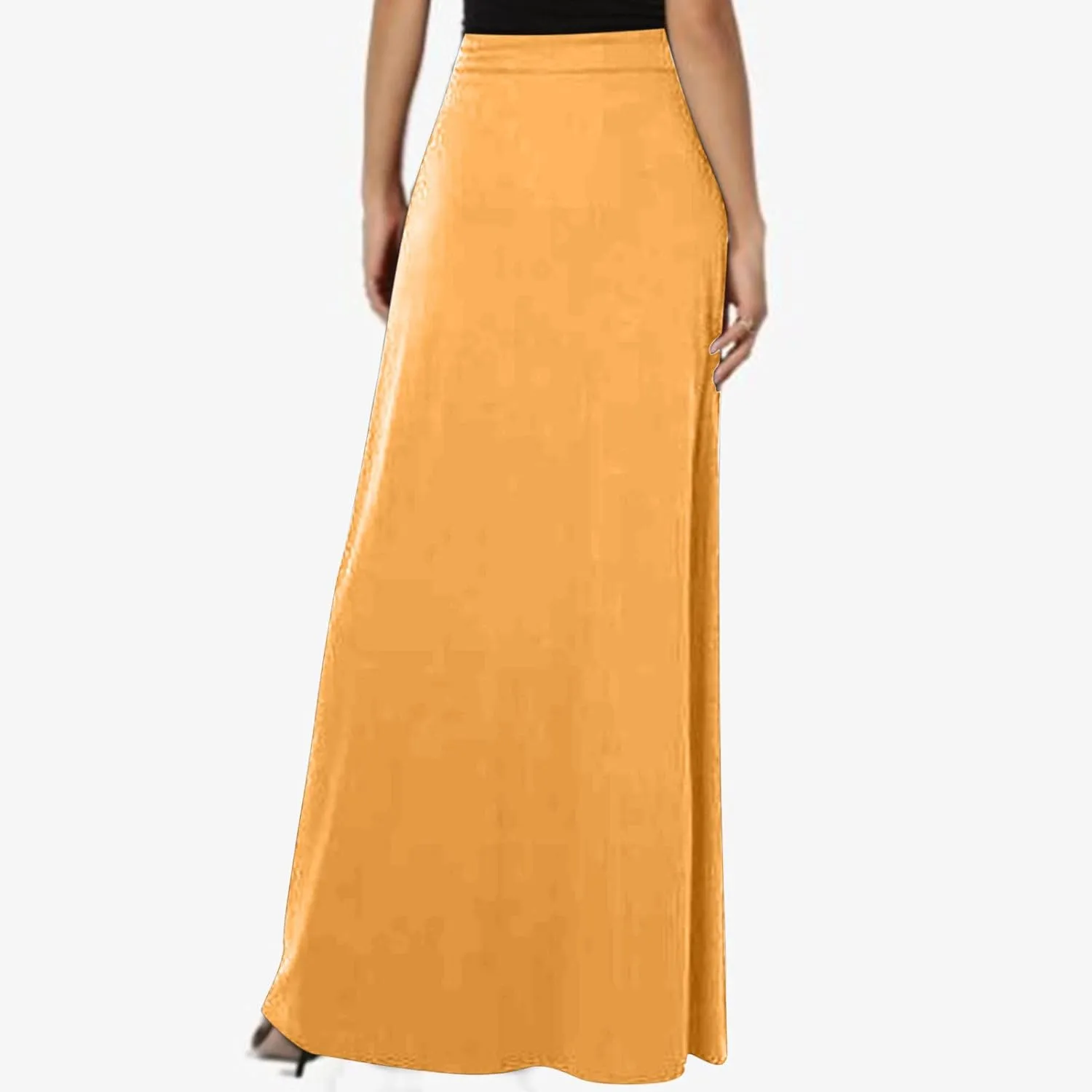 Womens Business Casual Pencil Skirt Solid Elastic High Waist Maxi Skirts 2024 Dressy Going Out Work Long Skirts