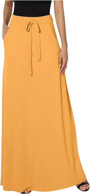 Womens Business Casual Pencil Skirt Solid Elastic High Waist Maxi Skirts 2024 Dressy Going Out Work Long Skirts