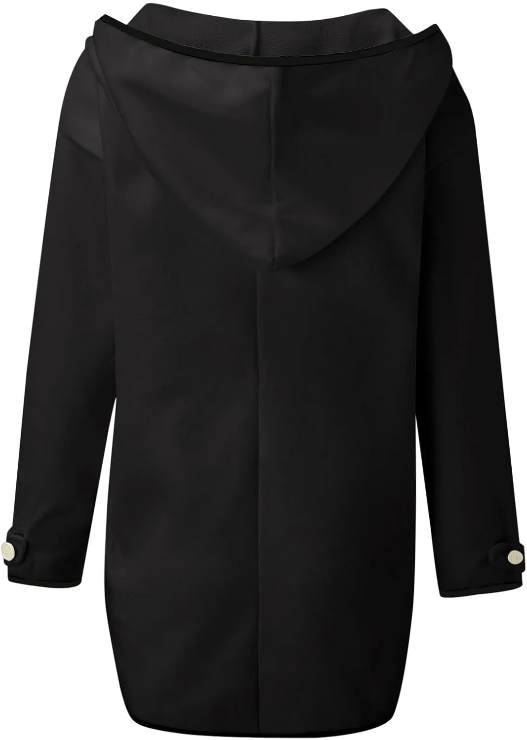 Womens Casual Jackets Double Side Hooded Open Front Cardigans Jacket Long Sleeve Solid Color Casual Trendy Wool Coat