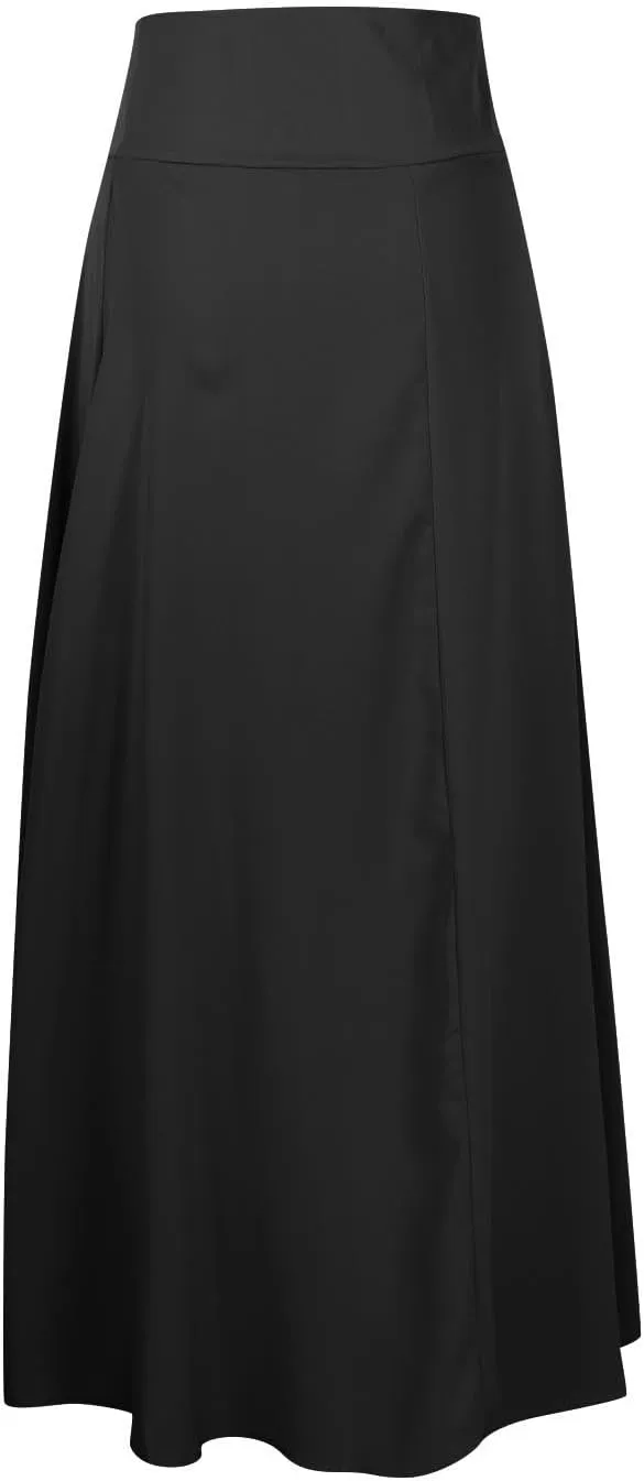 Womens Casual Skirt Casual Flowy Skirt Irregular Lower Hem Midi Skirts Front Cross Skirts Solid Fashion Skirt