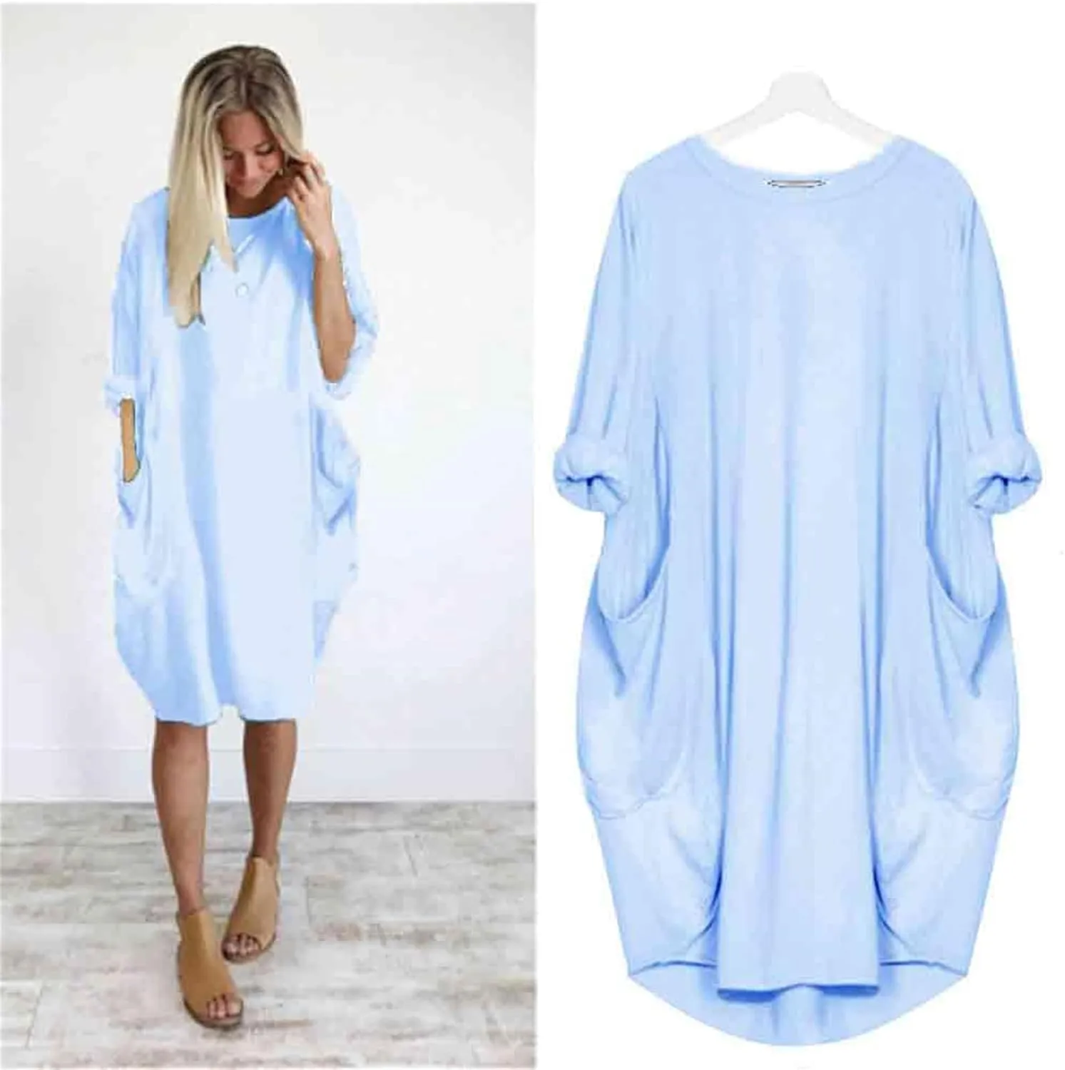Womens Casual Summer T Shirt Dress Short Sleeve Casual Loose Sundress Oversized Mini Dress