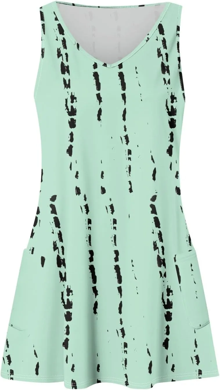 Women's Casual Sundress with Pockets Summer Boho Beach Dress Floral Blouses for Women T-Shirts Casual Dresses