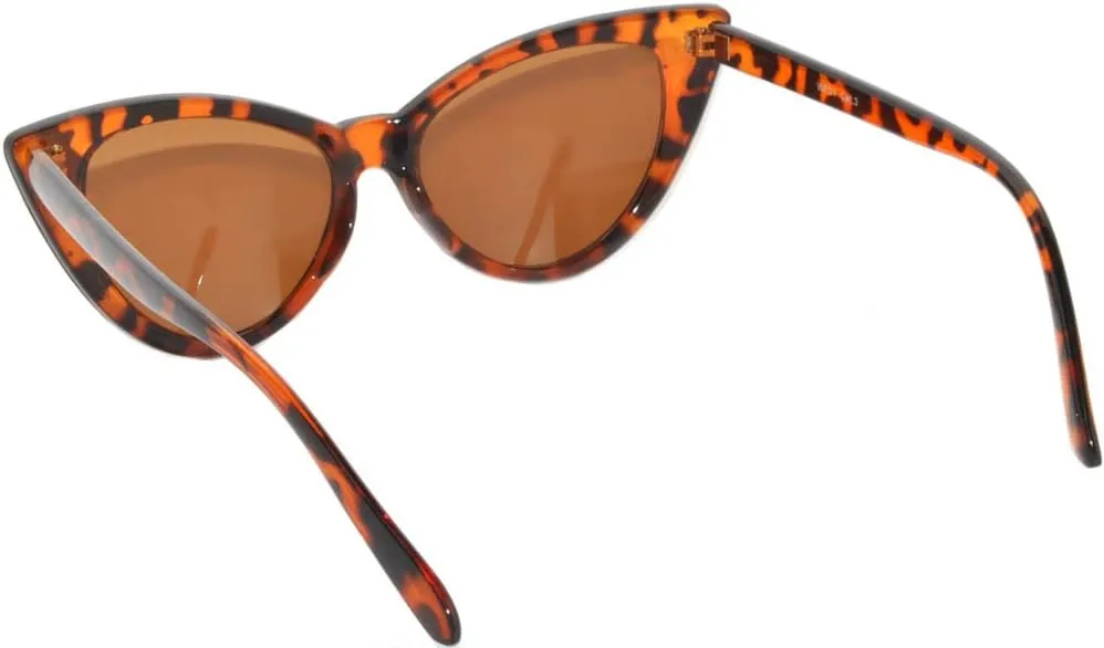 Womens Cat Eye Sunglasses Classic Vintage High Pointed Winged Retro Design UV Protection