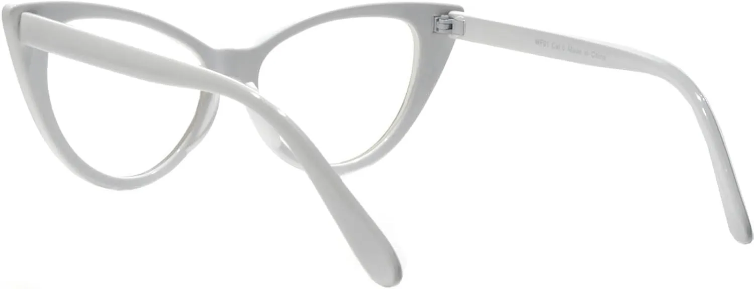 Womens Cat Eye Sunglasses Classic Vintage High Pointed Winged Retro Design UV Protection
