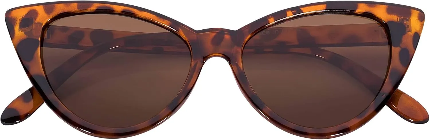 Womens Cat Eye Sunglasses Classic Vintage High Pointed Winged Retro Design UV Protection