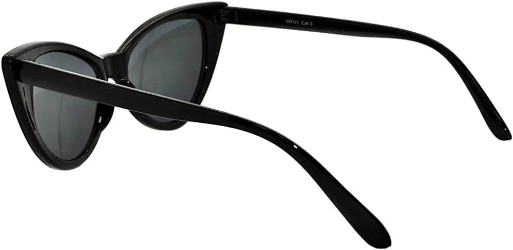 Womens Cat Eye Sunglasses Classic Vintage High Pointed Winged Retro Design UV Protection