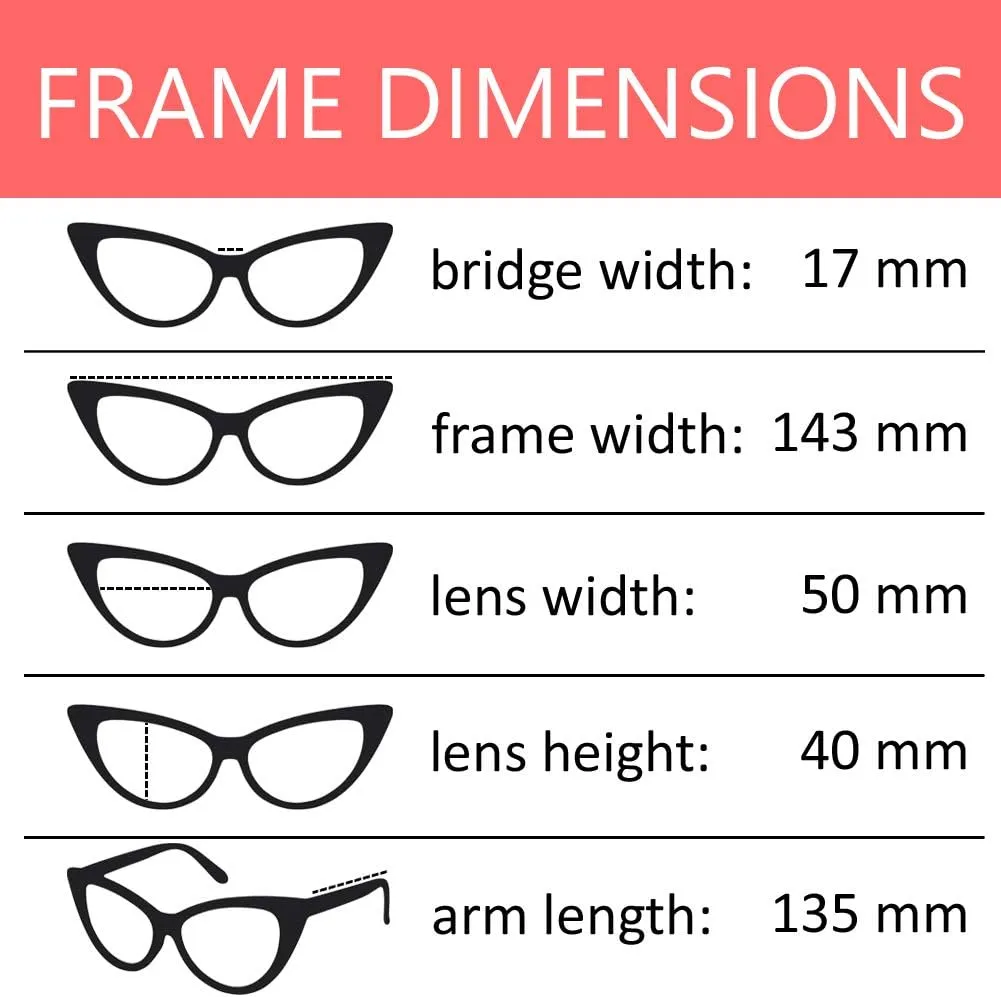 Womens Cat Eye Sunglasses Classic Vintage High Pointed Winged Retro Design UV Protection