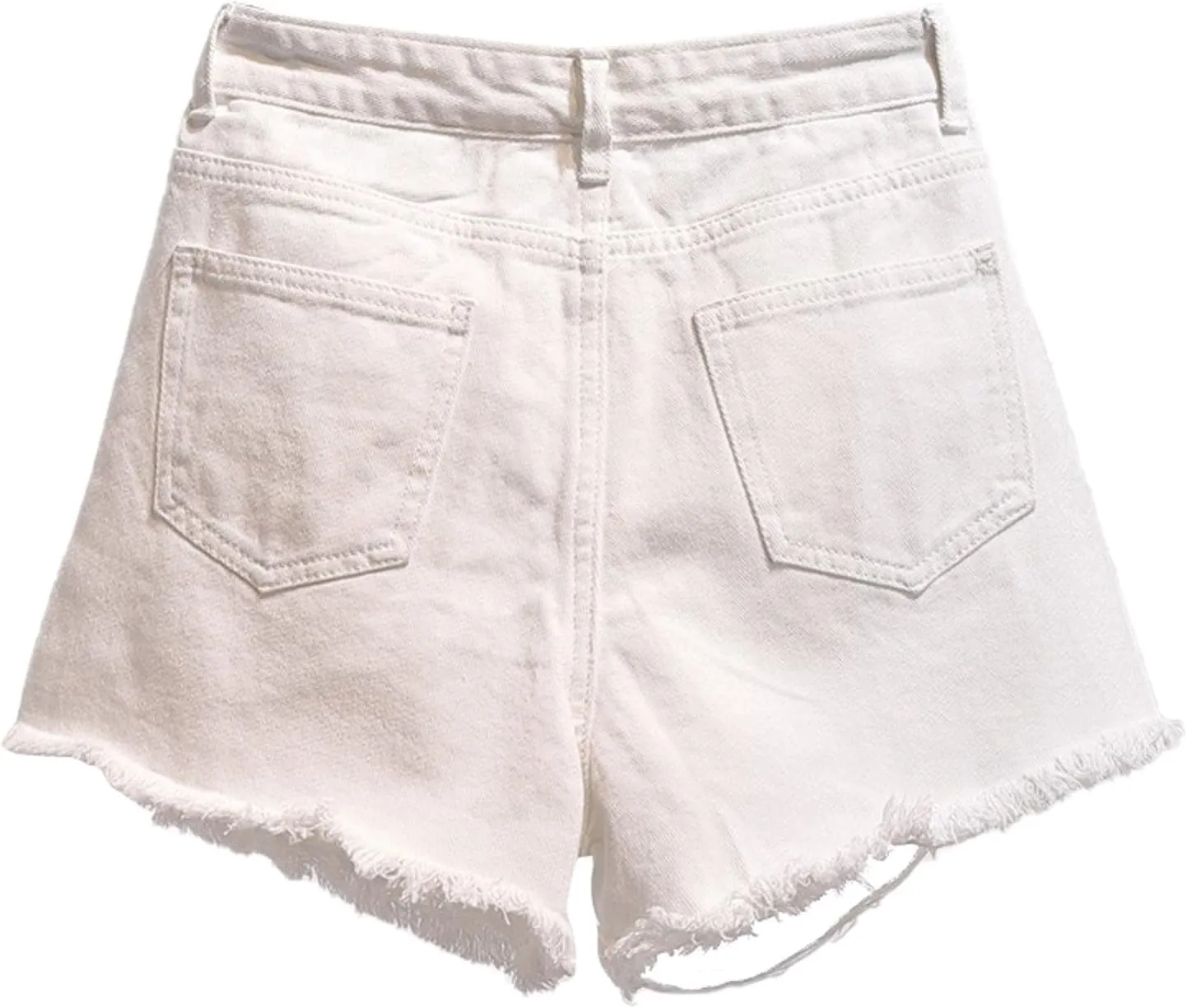 Women's Denim Shorts Casual 2024 Summer Mid Waist Stretchy Denim Jean Shorts Frayed Raw Hem Y2k Beach Sexy Hot Shorts