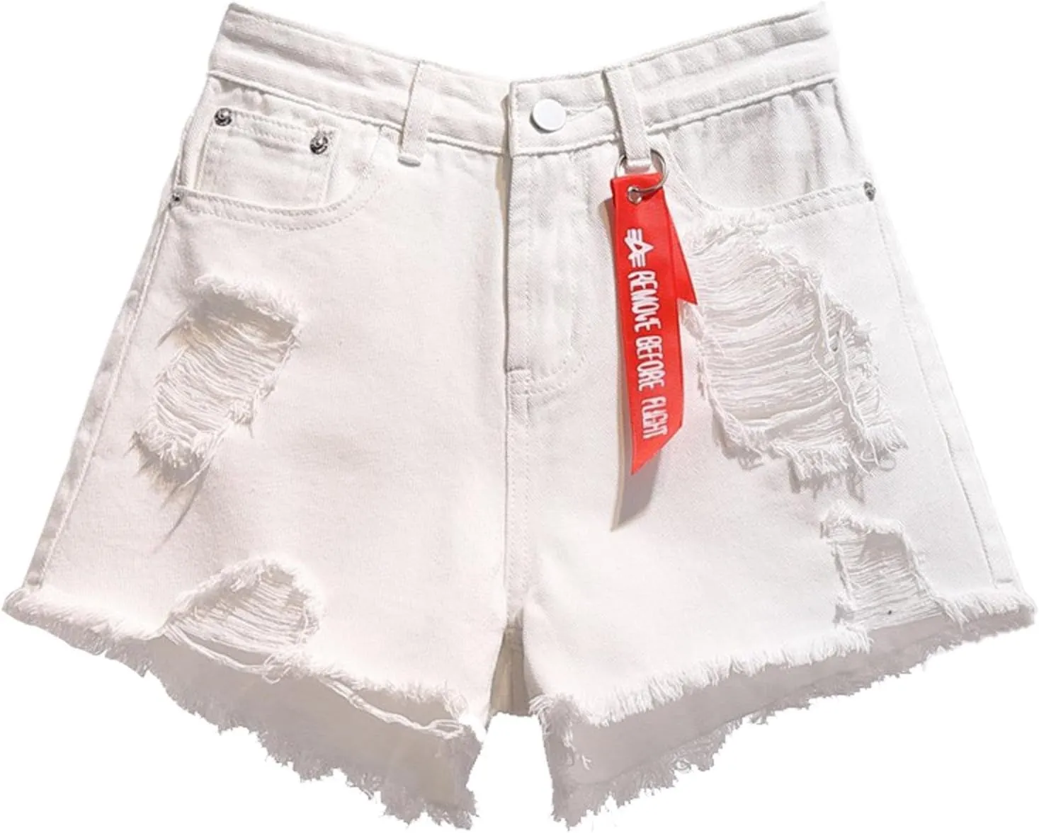 Women's Denim Shorts Casual 2024 Summer Mid Waist Stretchy Denim Jean Shorts Frayed Raw Hem Y2k Beach Sexy Hot Shorts