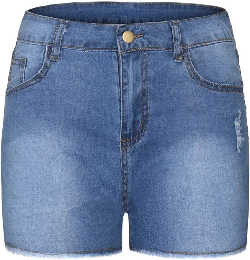 Womens Denim Shorts High Waisted Stretchy Casual Jeans Shorts 2025 Summer Loose Fit Retro Hot Shorts Pockets
