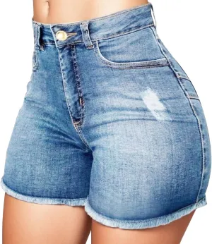 Womens Denim Shorts High Waisted Stretchy Casual Jeans Shorts 2025 Summer Loose Fit Retro Hot Shorts Pockets