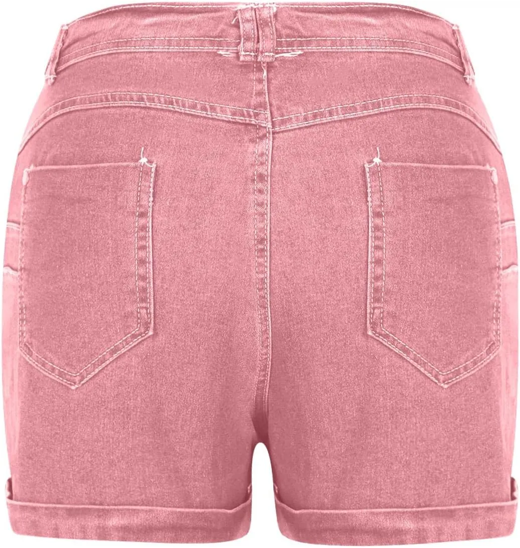 Womens Denim Shorts, Ladies Bowknot Drawstring Short Jeans, Stretchy Hot Short Pants Summer Jean Shorts