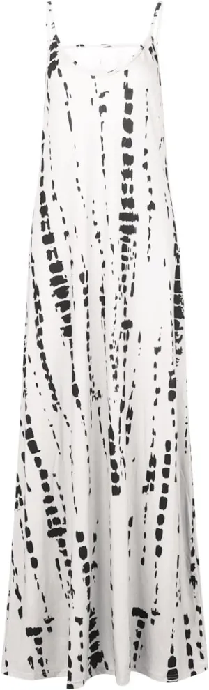 Women's Dresses Summer 2024 Sleeveless Loose Maxi Dresses Casual Tie-Dye Print Long Dress Casual, S-5XL
