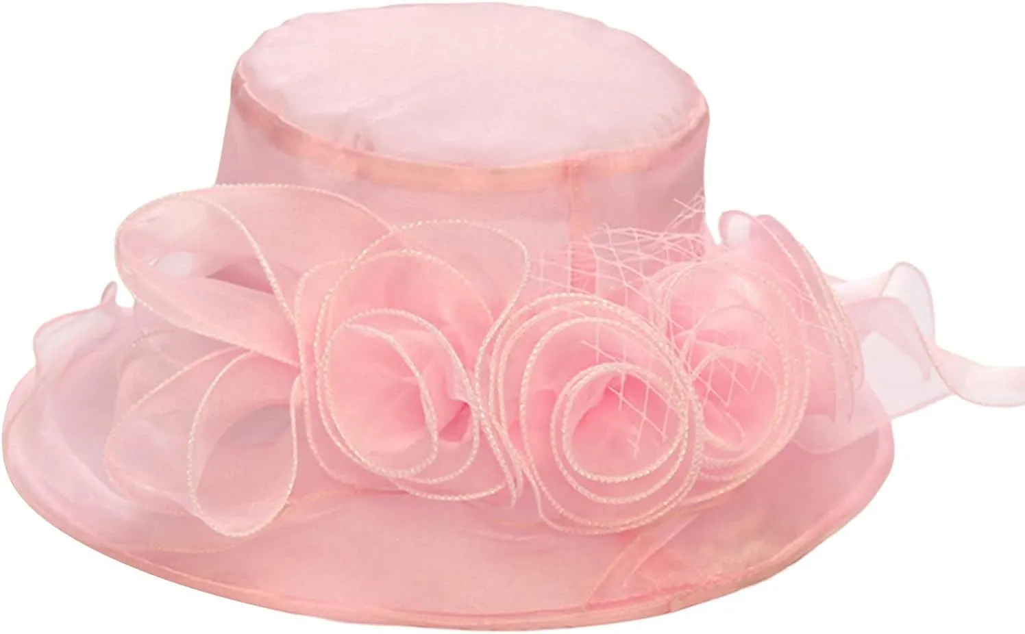 Womens Kentucky Church Derby Hat Wide Brim Tea Party Wedding Cap for Women Summer Organza Fascinator Hat