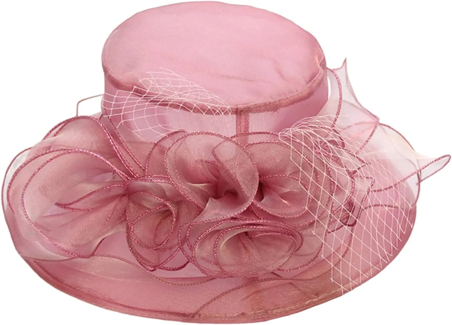 Womens Kentucky Church Derby Hat Wide Brim Tea Party Wedding Cap for Women Summer Organza Fascinator Hat