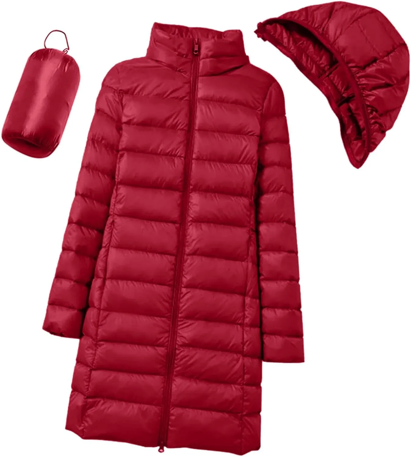 Women's Lightweight Hooded Down Jacket Packable Puffer Insulated Coats Lightweight Water-Resistant Hooded Puffer Coat