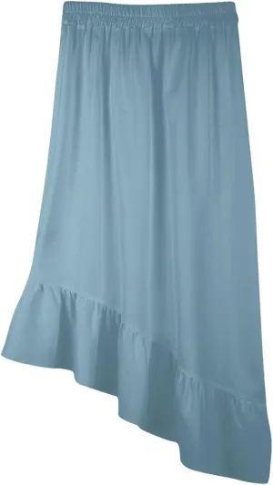 Women's Midi Skirt Boho Floral Maxi Skirt Summer Asymmetrical High Low Hem Flowy Dress Elegant Beach Vacation Clothing