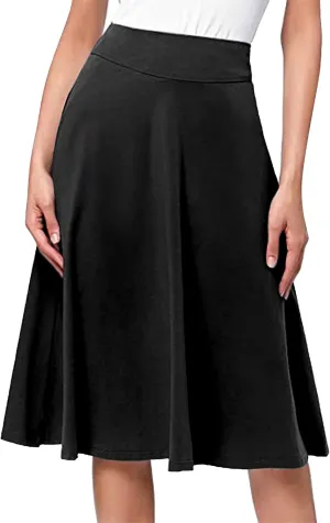 Women's Midi Skirt Boho Wood Ear Edge Layered Half Maxi Skirt Summer Casual Long Flowy Tiered Beach Vacation Dress