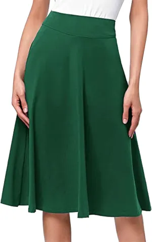 Women's Midi Skirt Boho Wood Ear Edge Layered Half Maxi Skirt Summer Casual Long Flowy Tiered Beach Vacation Dress