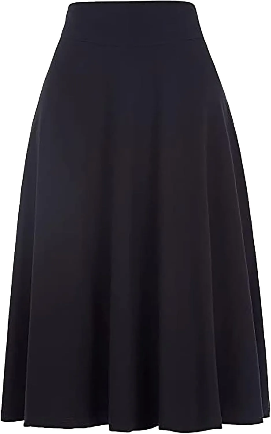 Women's Midi Skirt Boho Wood Ear Edge Layered Half Maxi Skirt Summer Casual Long Flowy Tiered Beach Vacation Dress