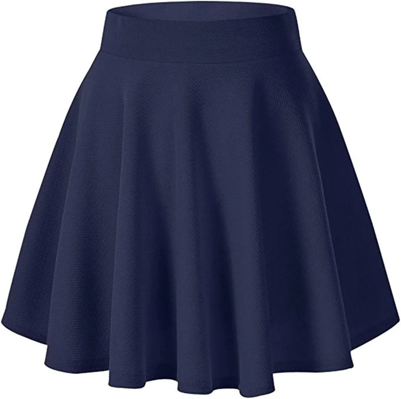 Womens Pleated Mini Skirts Solid Color Elastic High Waisted Casual Short Skirts Flared A Line Versatile Stretchy Skirts