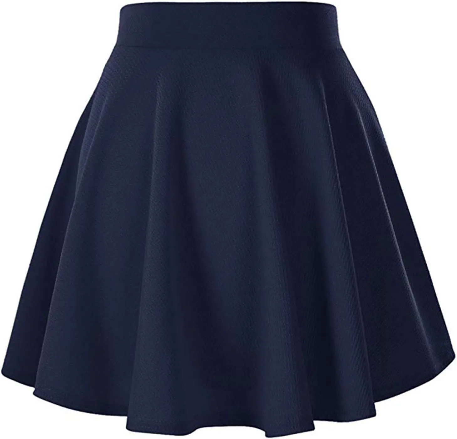 Womens Pleated Mini Skirts Solid Color Elastic High Waisted Casual Short Skirts Flared A Line Versatile Stretchy Skirts