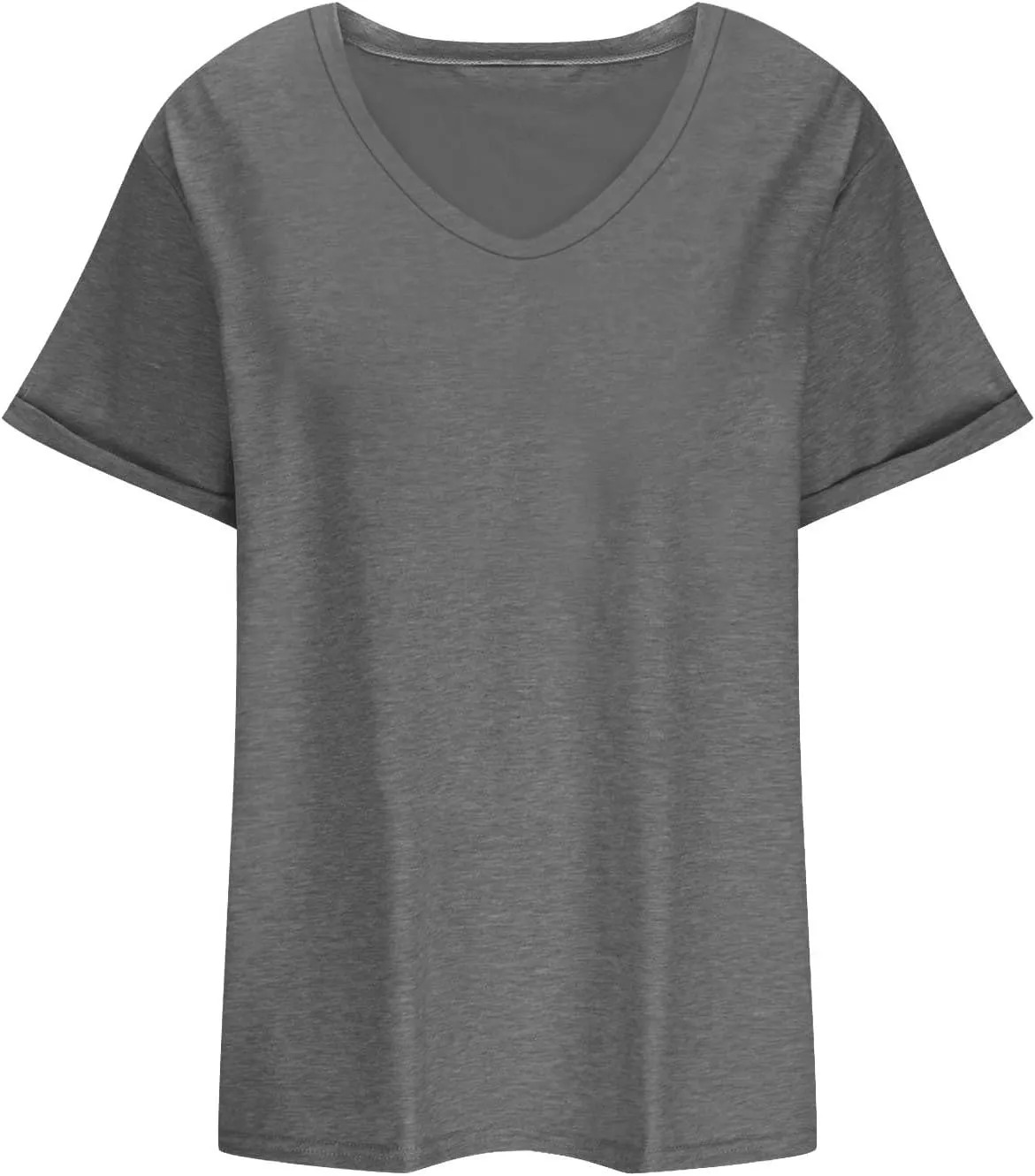 Womens Plus Size Summer Tops Short Sleeve V Neck T Shirts Casual Loose Fit Solid Tshirts Oversized Going Out Tees