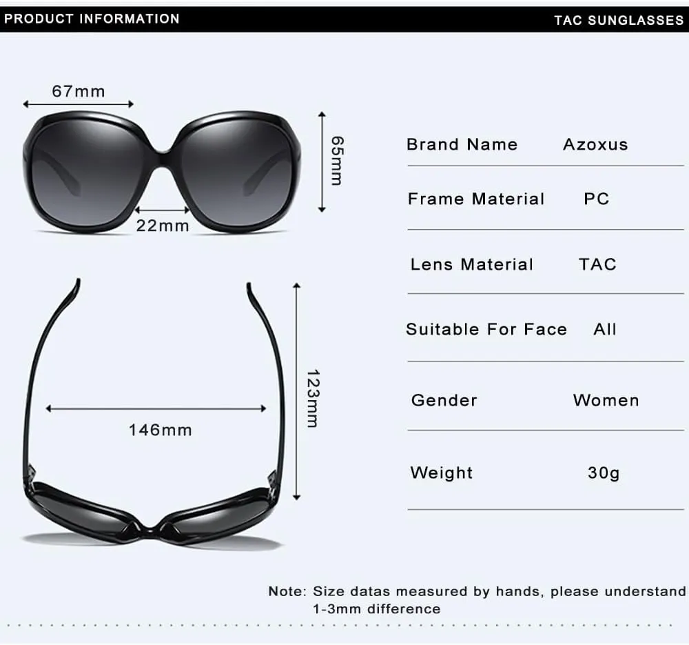 Womens Polarized Sunglasses Trendy Large Round Anti Glare Driving Sun Glasses Ladies Cute Big Frame Shades