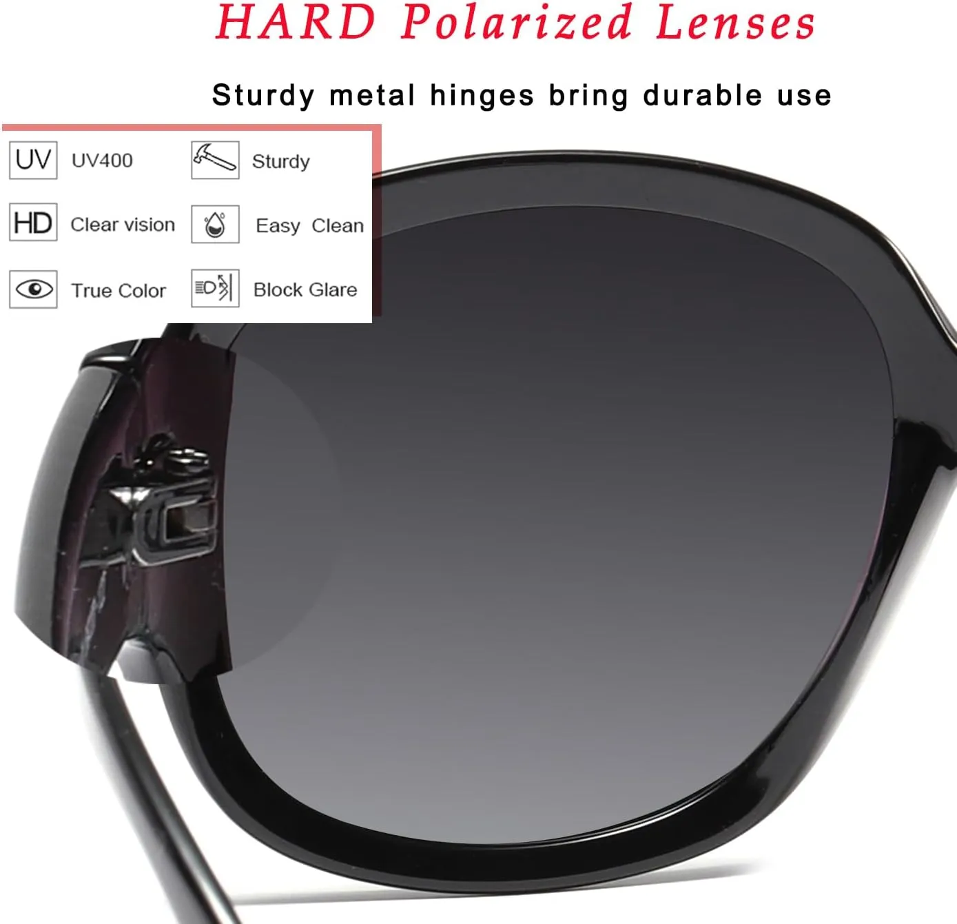 Womens Polarized Sunglasses Trendy Large Round Anti Glare Driving Sun Glasses Ladies Cute Big Frame Shades