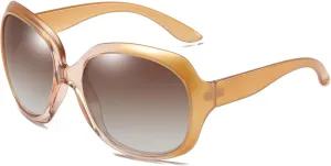 Womens Polarized Sunglasses Trendy Large Round Anti Glare Driving Sun Glasses Ladies Cute Big Frame Shades