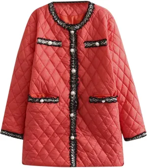 Women's Quilted Lightweight Jackets Winter Coats Casual Thicken Puffer Jackets Warm Long Down Coats Parkas Outerwear