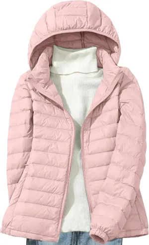Women's Removable Hooded Down Jackets Plus Size Lightweight Packable Puffer Jackets Trendy Hooded Coat Outwear