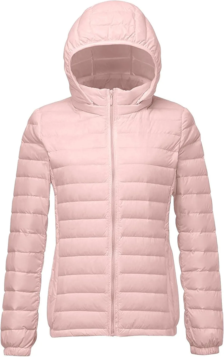 Women's Removable Hooded Down Jackets Plus Size Lightweight Packable Puffer Jackets Trendy Hooded Coat Outwear