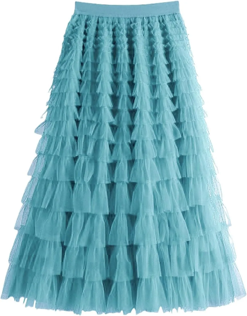 Women's Skirts for Summer Trendy High Elastic Waist Loose Pleated Ruffles Casual Vacation Fashionable Long Skirts
