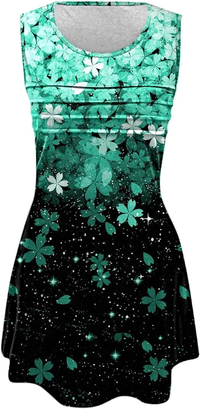 Womens Summer Dresses Casual Womens with Pockets Summer Casual Tank Dress Sleeveless Midi Beach Dress Cotton Gauze