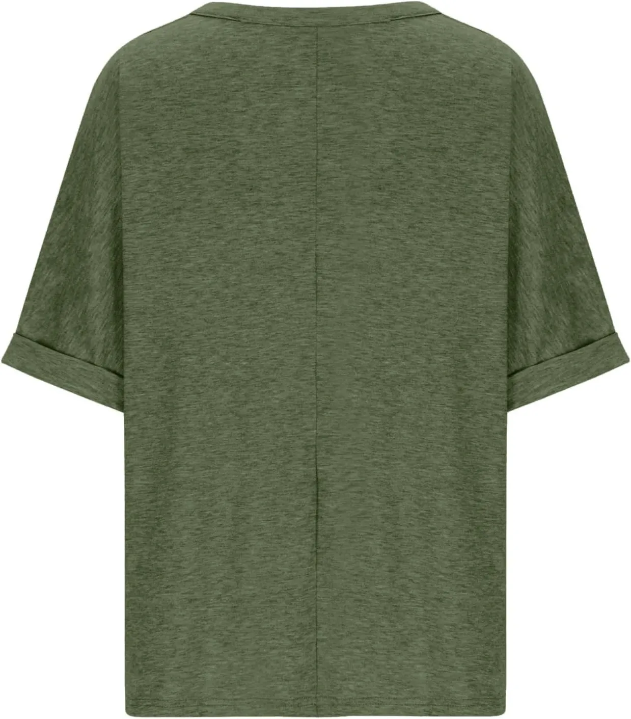 Womens Summer Oversized Tshirts Half Sleeve Crew Neck Tee Tops Fashion Casual Solid Shirt Loose Roll Up Comfy Blouse