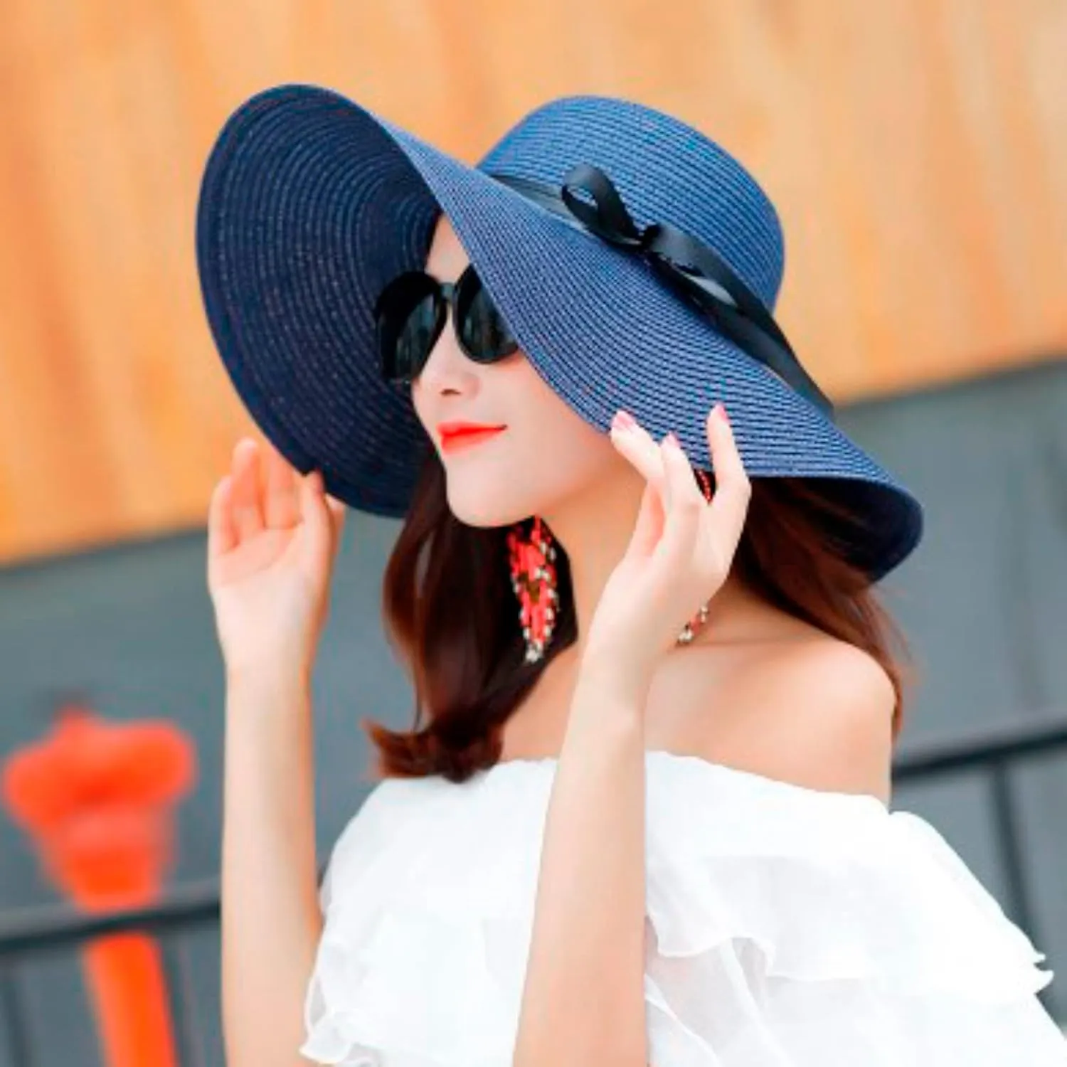 Womens Sun Straw Hat Straw Hats for Women Straw Panama Hat Wide Brim Beach Hat Casual Hat