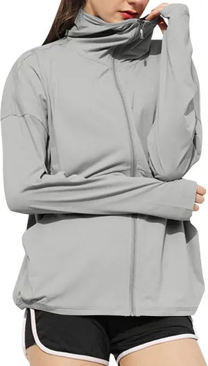 Women's UPF 50  Lightweight Athletic Jacket Full Zip UV Long Sleeve Hoodies SPF Lightweight Jacket Hiking Outfits