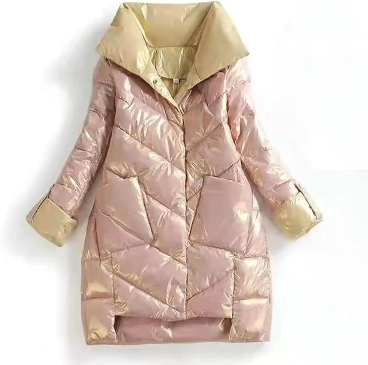 Womens Winter Coats Quilted Lightweight Jackets Hooded Parkas Casual Outerwear Padded Long Puffer Jackets Down Coats