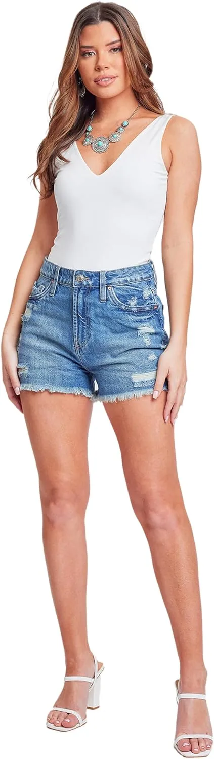 YMI Jeans Women's 80s Mom Shorts Denim